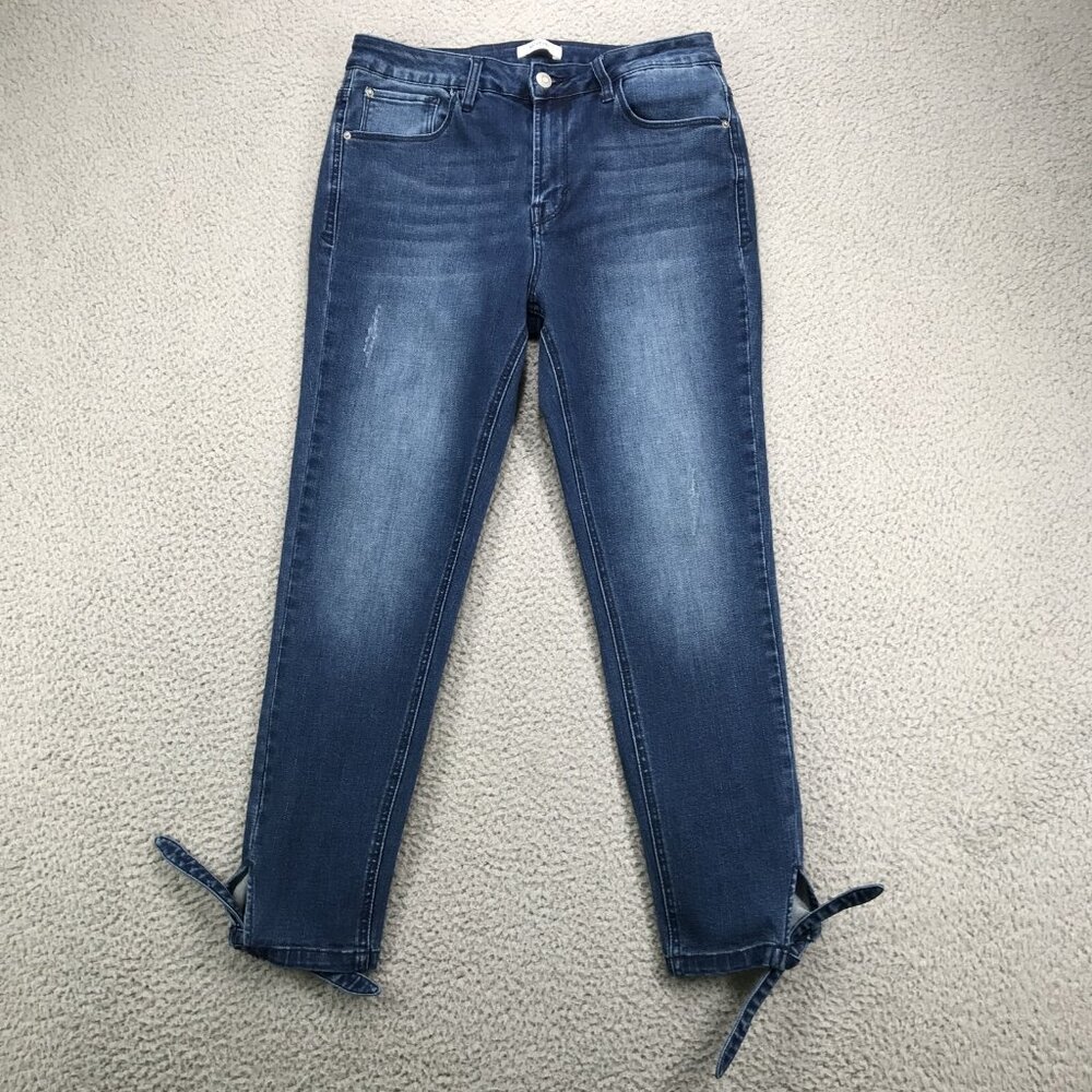 KENSIE Jeans Jeans Women 8/29 Blue Ankle Skinny Knot Hem Mid‎ Rise Medium Wash